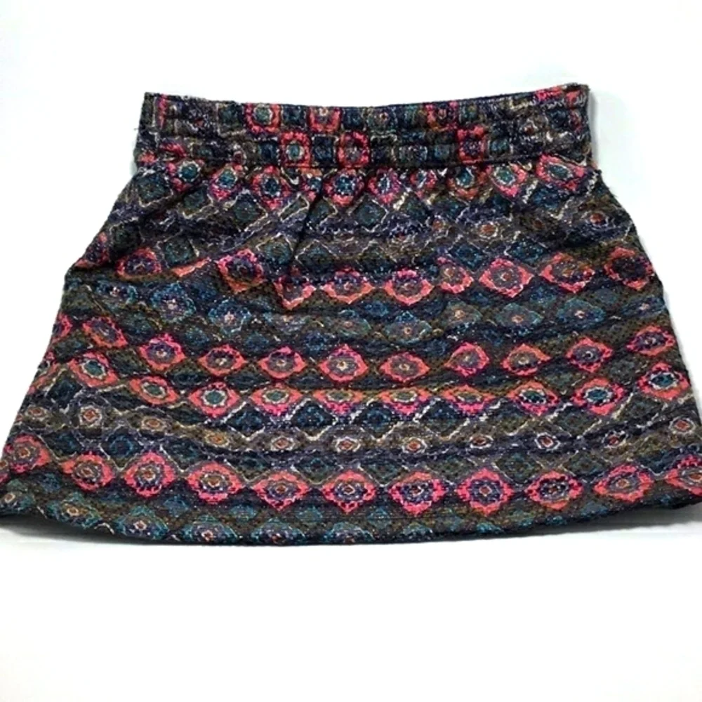 Genuine Kids From Oshkosh Pink Navy Blue and Metallic Embroidered Skirt Size 5T